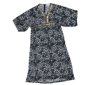 Michael Michael Kors black white maxi kimono kaftan housedress cocktail party 1X